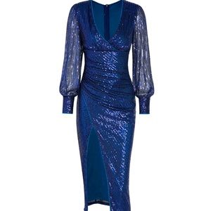 Navy Blue Maxi Sequins Dress size L